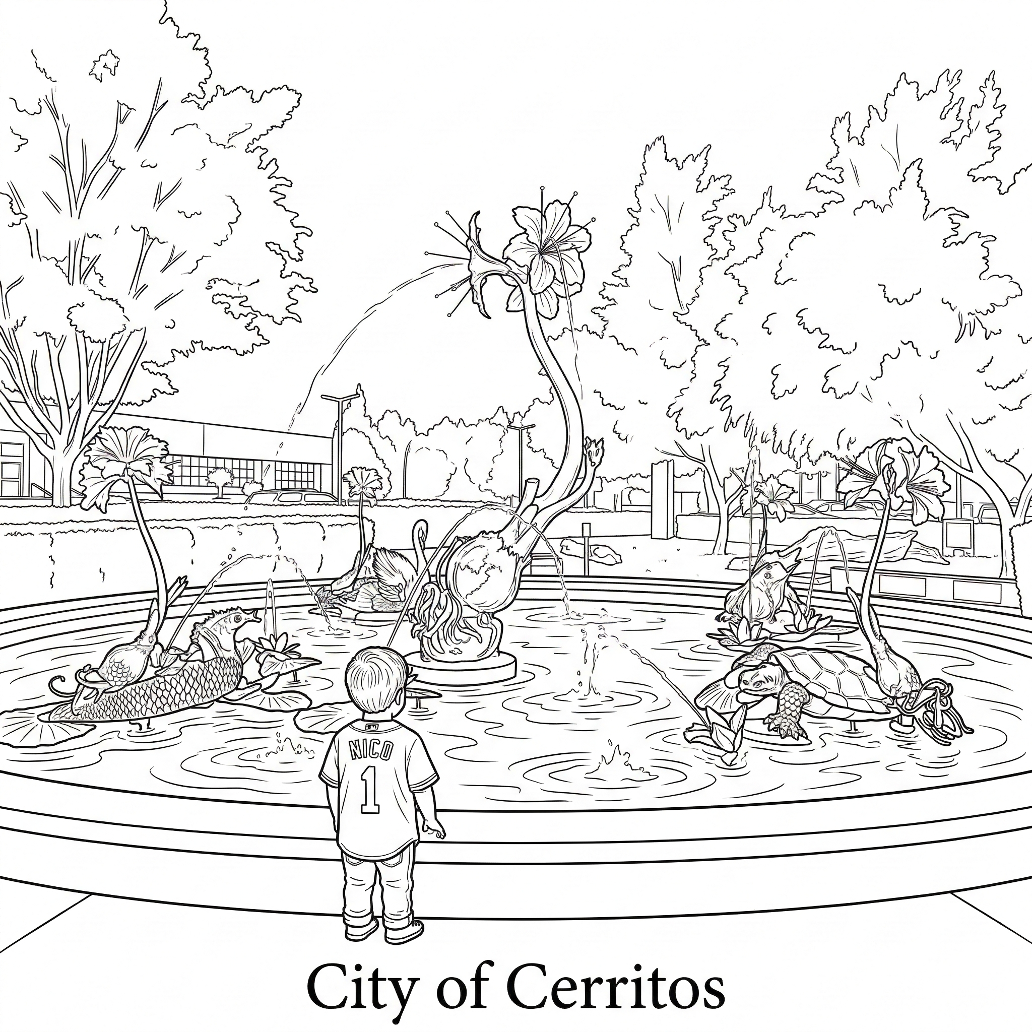 Cerritos city landmark illustration - Janus Pest Management serves