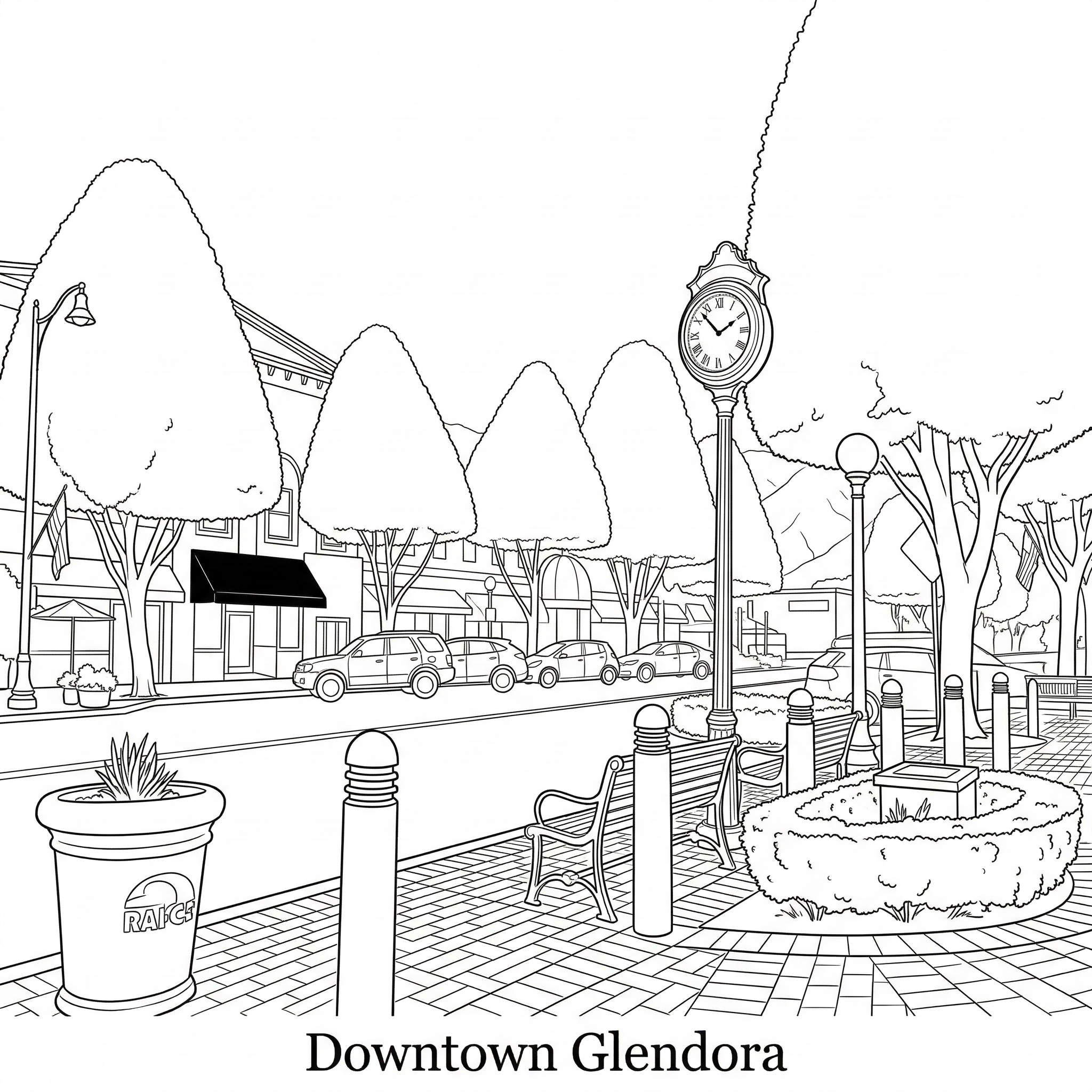 Glendora city landmark illustration - Janus Pest Management serves Glendora CA