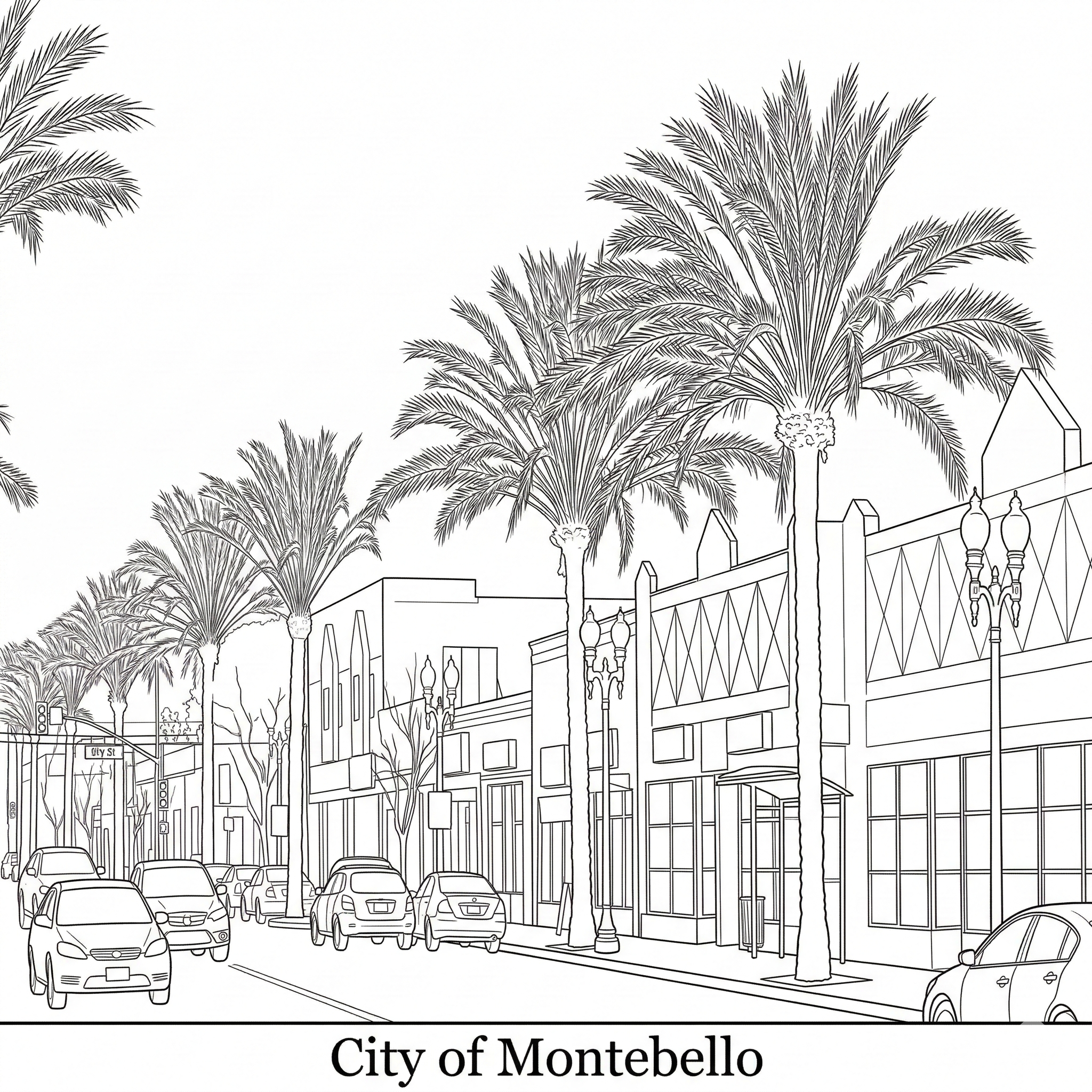 Montebello city landmark illustration - Janus Pest Management serves Montebello CA