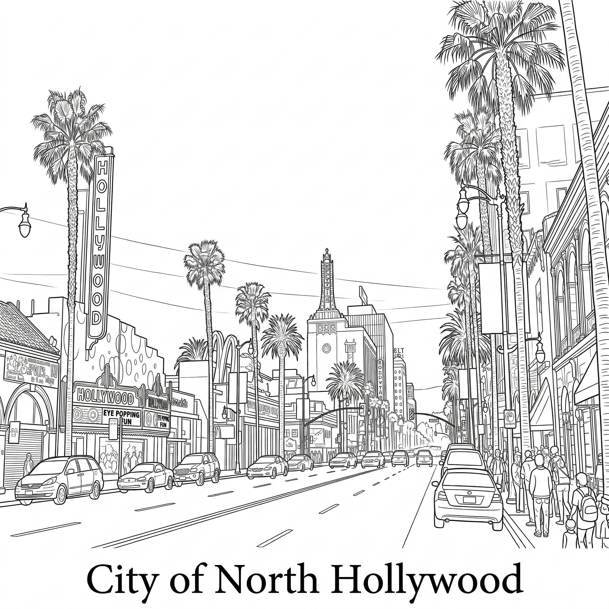 North Hollywood city landmark illustration - Janus Pest Management serves North Hollywood CA