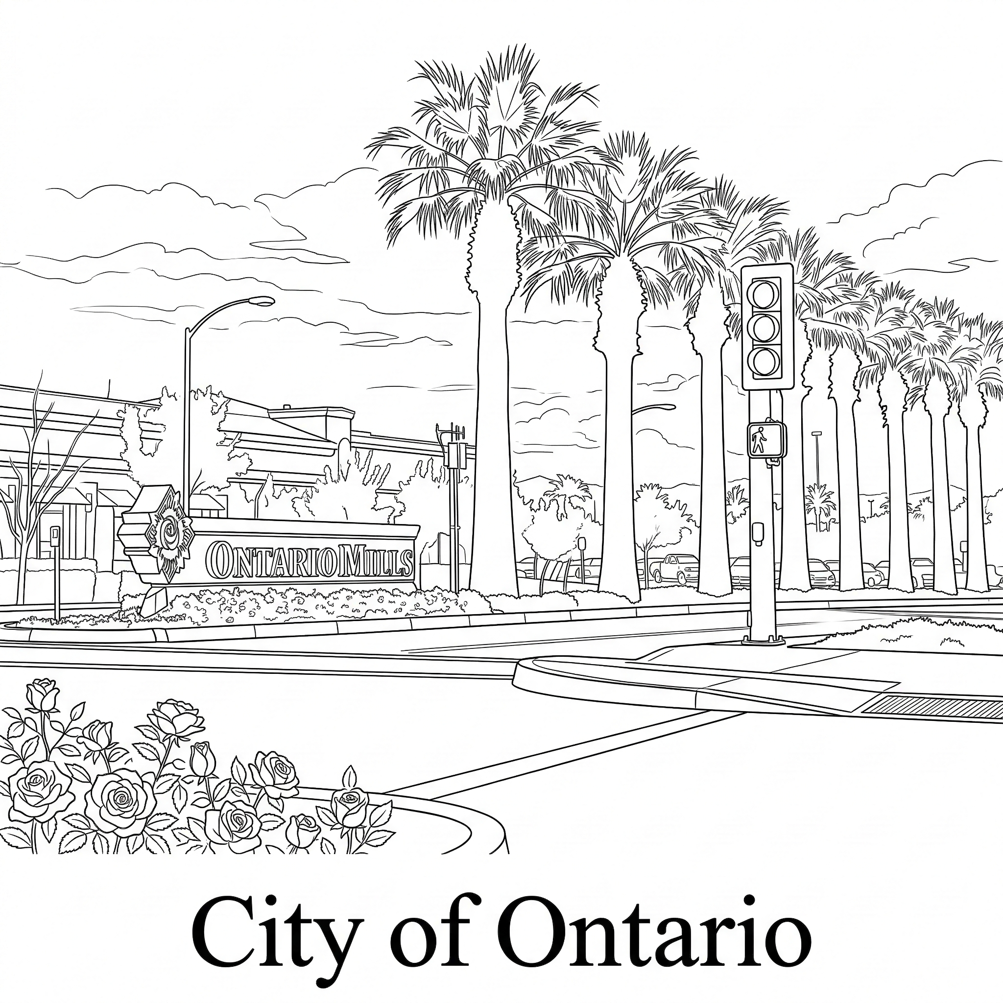 Ontario city landmark illustration - Janus Pest Management serves Ontario CA