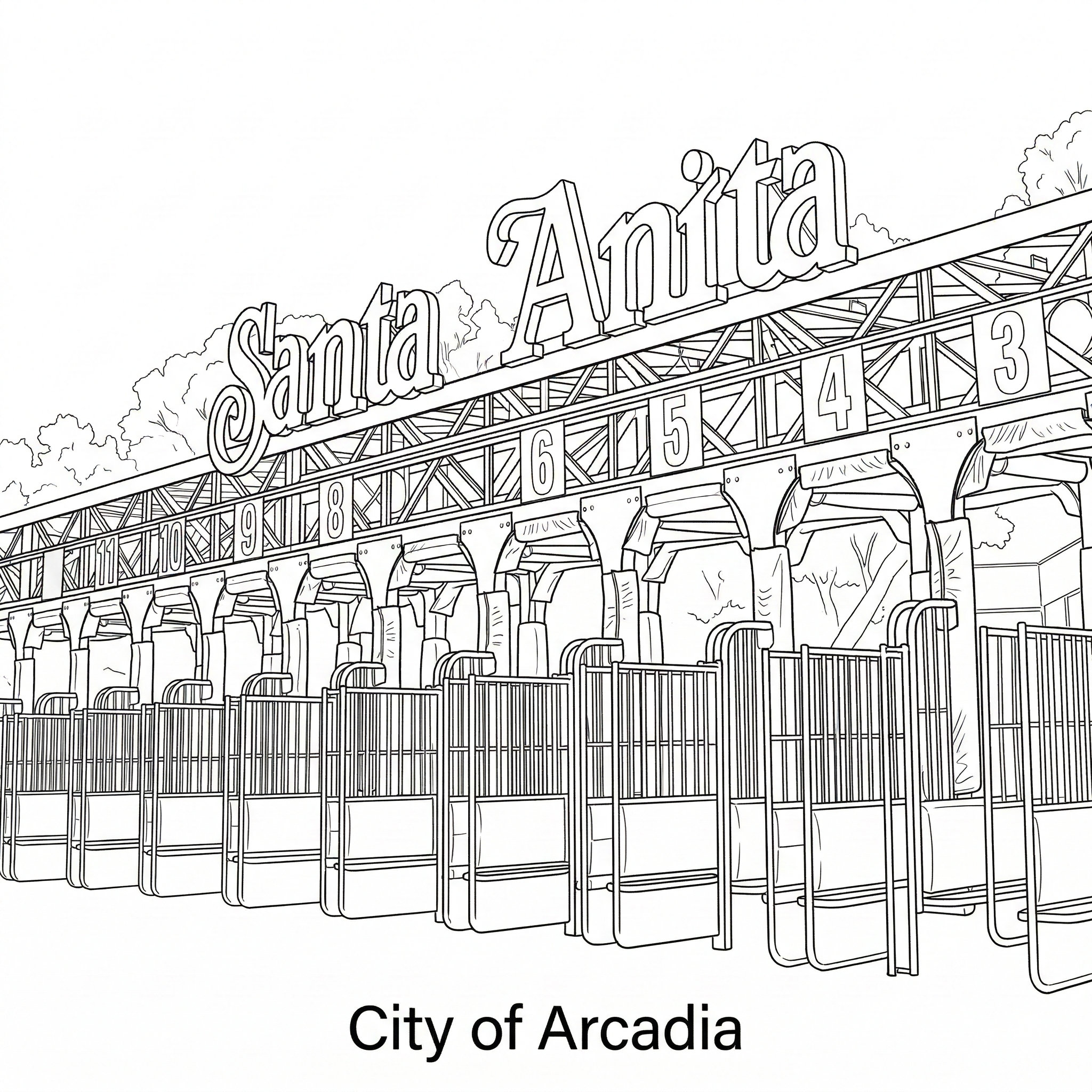 Arcadia city landmark illustration - Janus Pest Management serves Arcadia CA