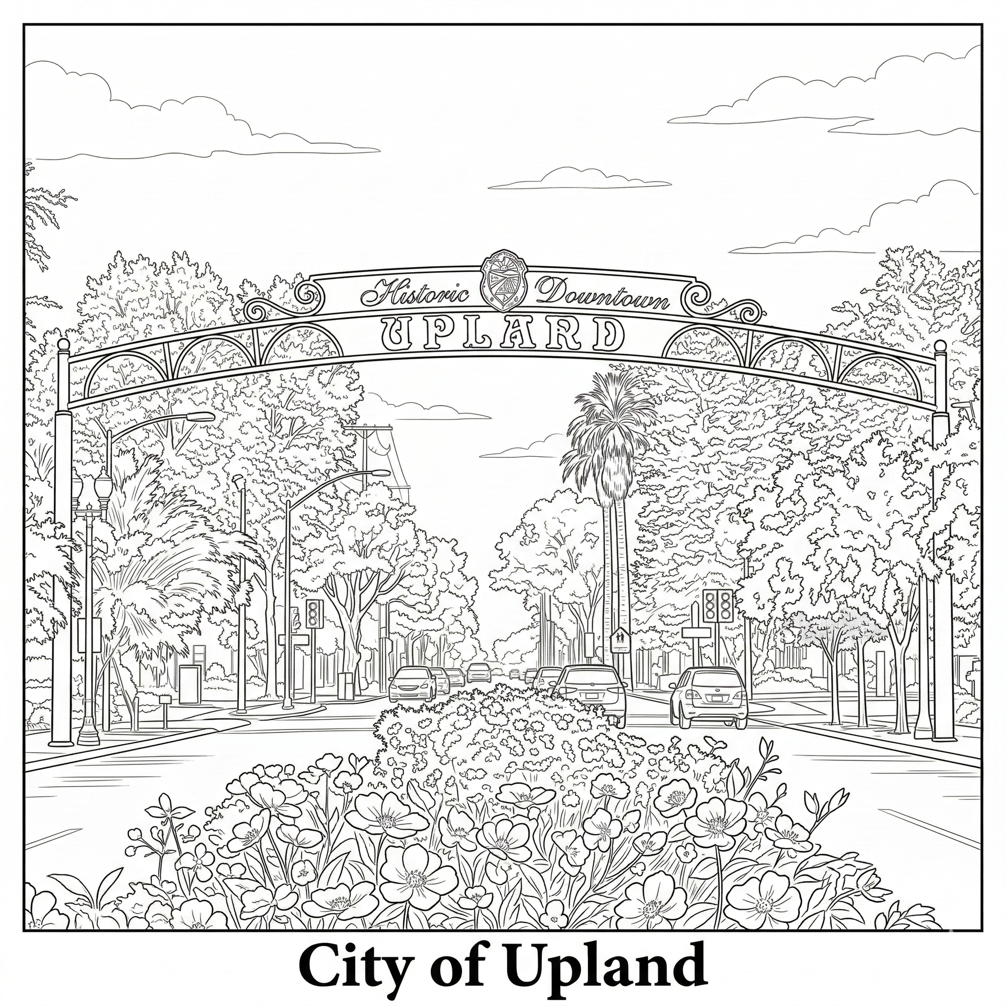 Upland city landmark illustration - Janus Pest Management serves Upland CA
