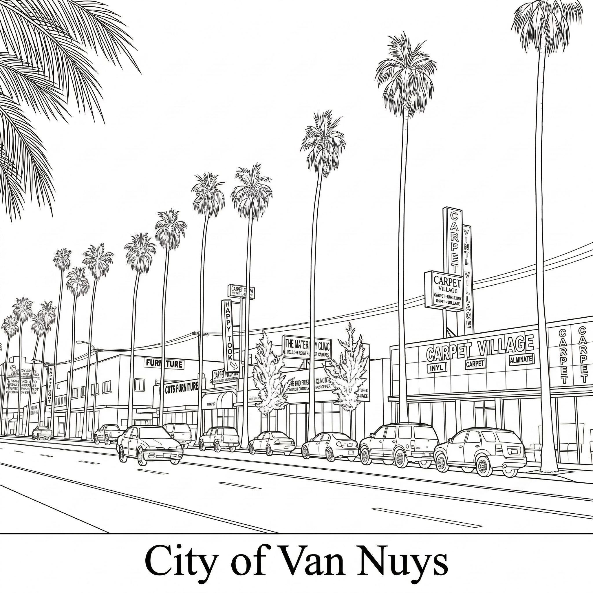 Van Nuys city landmark illustration - Janus Pest Management serves Van Nuys CA