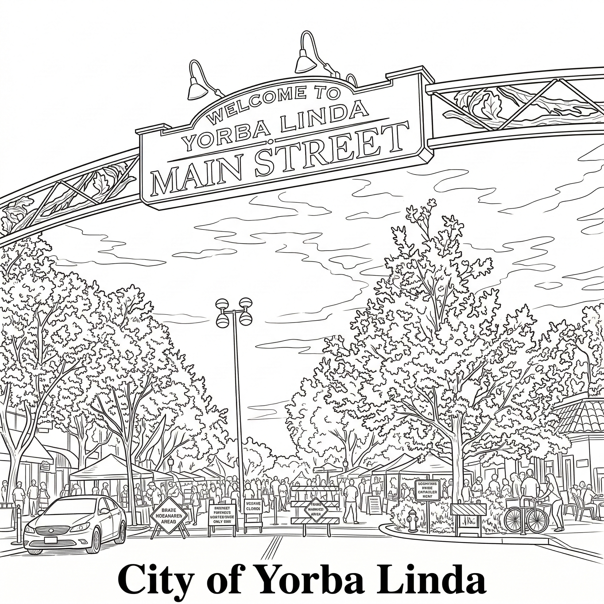 Yorba Linda city landmark illustration - Janus Pest Management serves Yorba Linda CA